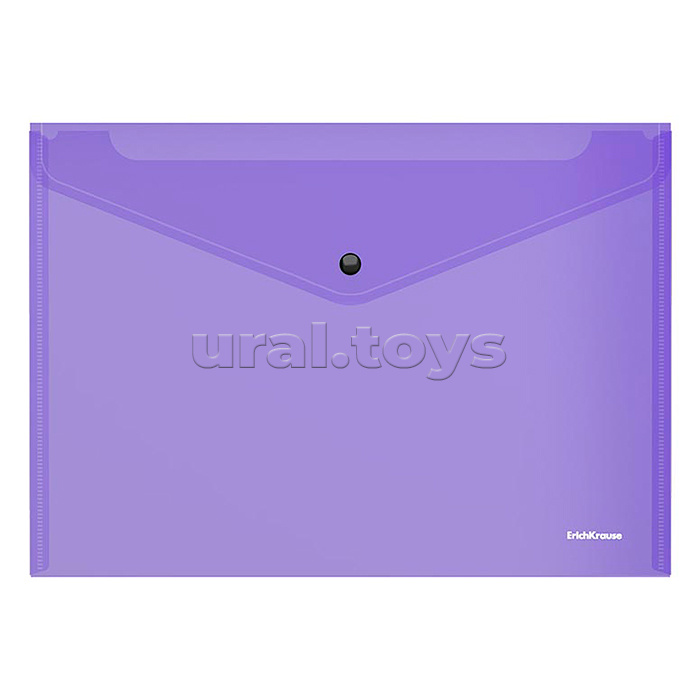 Папка-конверт на кнопке пластиковая Fizzy Vivid, A4, полупрозрачный, ассорти