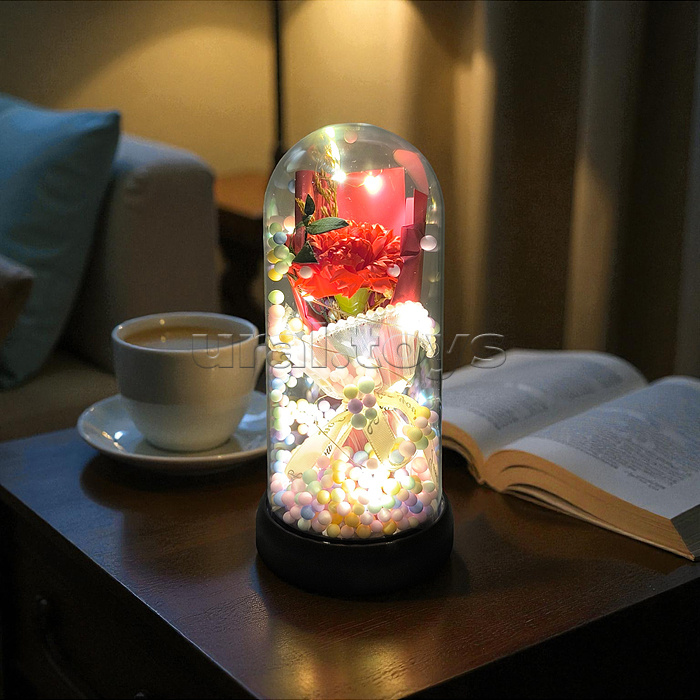 Светильник "Гвоздика" в коробке (красный)