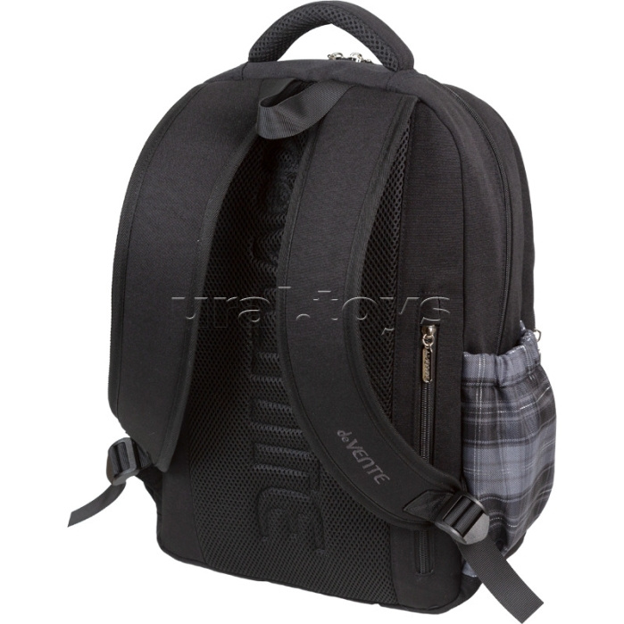 Рюкзак "Me. Black" подростковый 42x31x20 см (18 л) 650 г, износостойкий влагостойкий нейлон, 2 просторных отделения на молнии (одно из них с уплотненным отделением для ноутбука до 17 дюймов и книг на резинке и карманом на молнии с органайзером), 1 передни