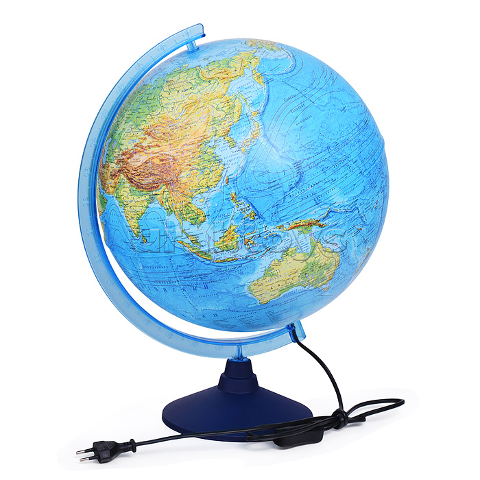 Глобус Земли физико-политический 320мм с подсветкой Классик Евро
