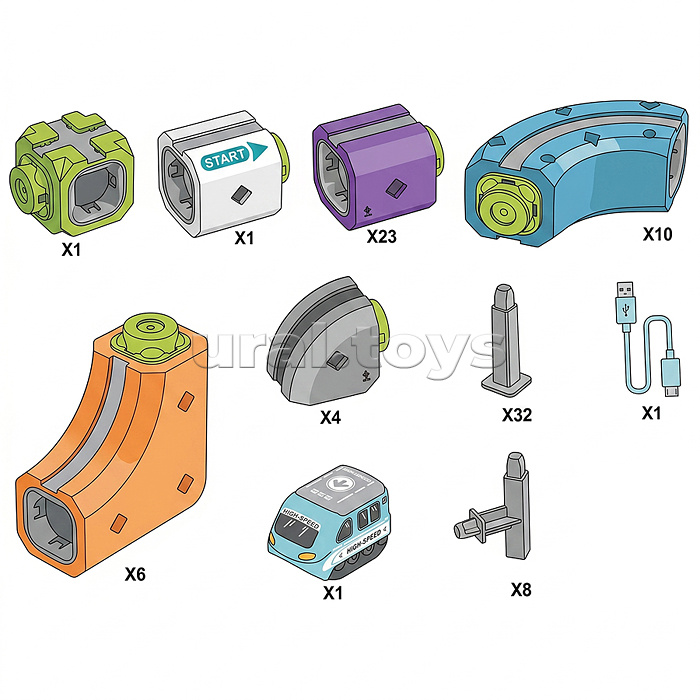 Трек "Игровой маршрут" (87 дет.) в коробке