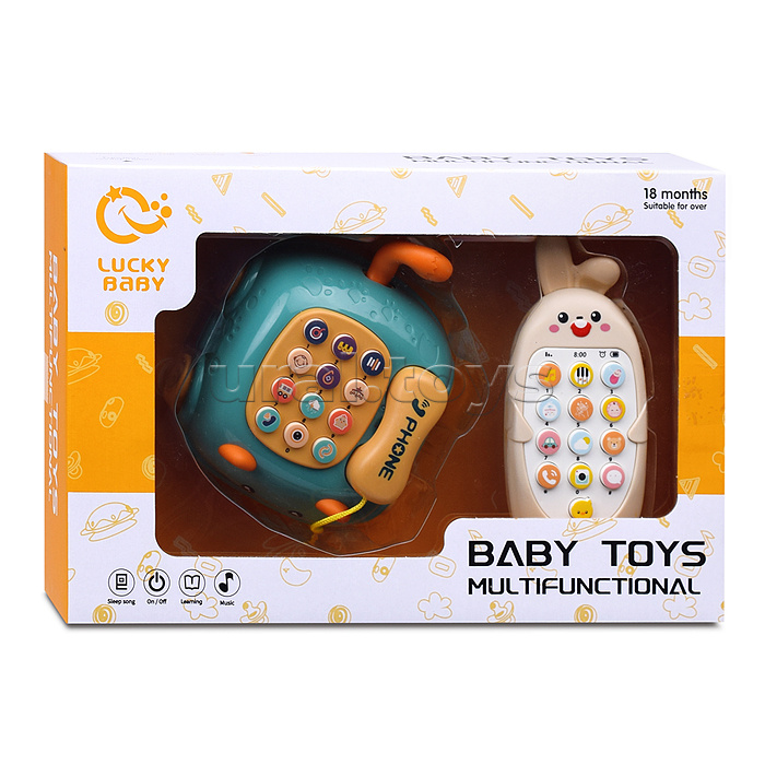 Набор игрушек развивающих "Веселый телефон" на батарейках, в коробке