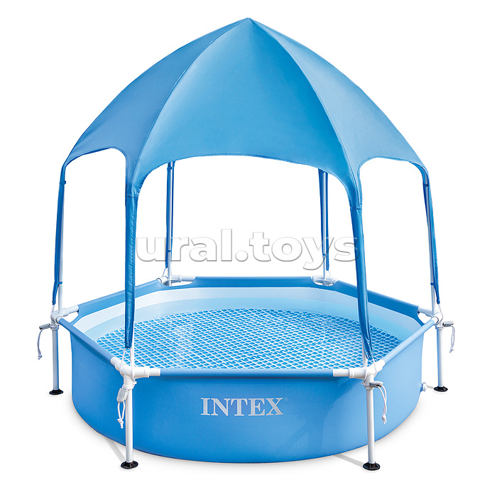 Бассейн каркасный Metal Frame 183 х 38 см, с навесом от солнца, 28209NP INTEX