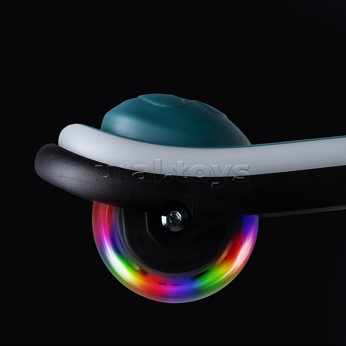 Самокат трёхколёсный ROCKET светящиеся колеса PU, дека, рулевая стойка, цвет бирюзовый