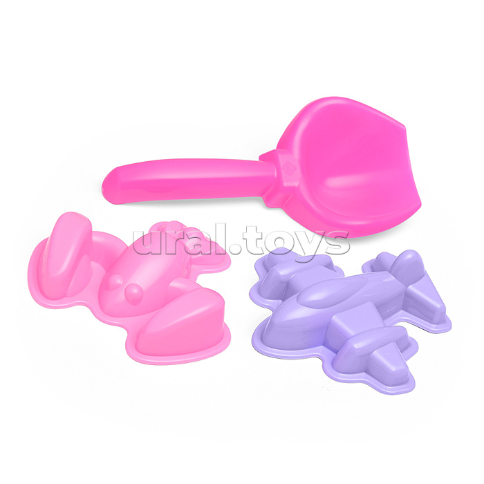 Песочный набор "Русалочка" ( 2 формочки, совок, ведро )