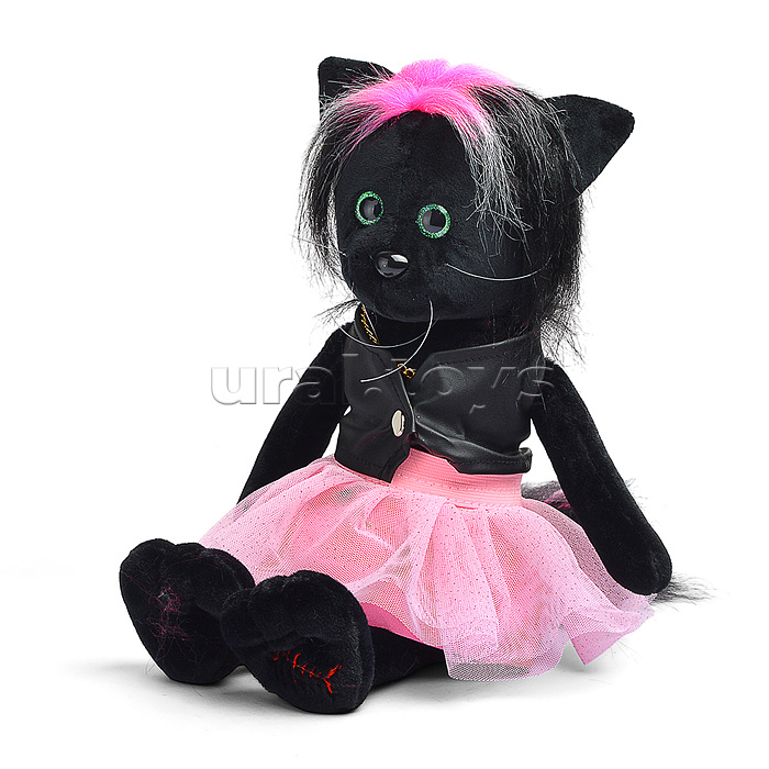 Кошка Фло в кожаной жилетке и юбке В27