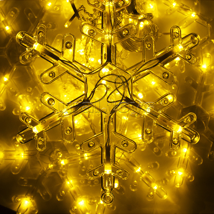 Электрогирлянда интерьерная "Звёздочки и снежинки" тёплый свет