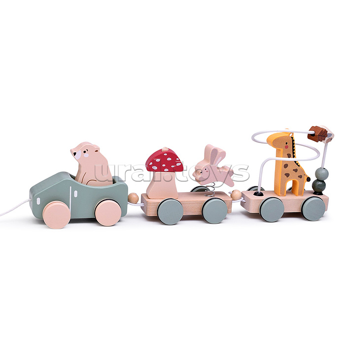 Каталка "Паровозик веселые зверята"