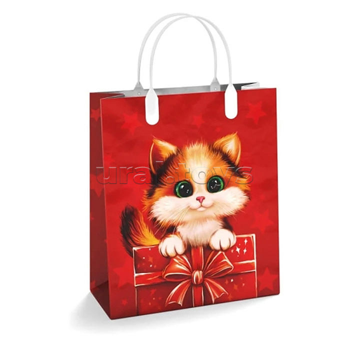 Пакет подарочный 23х27, 150мкм из мягкого пластика "Котёнок" ламинированный