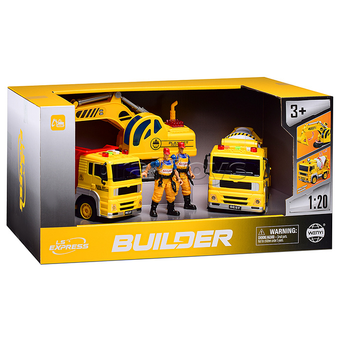 Набор машин "Строительная техника" 1:20 (свет, звук) в коробке