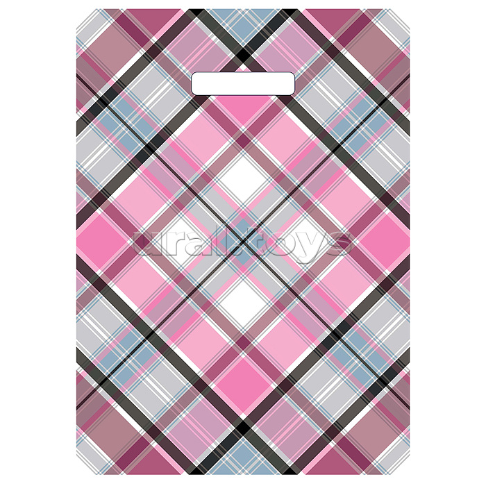 Пакет ПЭ с вырубной ручкой 29х40см (35) (Шотландка)