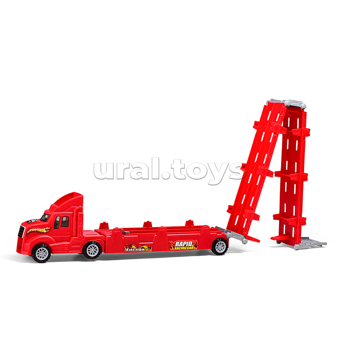 Машина "Автовоз" (цвет красный) 4 машины в комплекте, в коробке