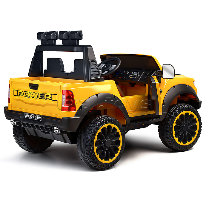 Электромобиль "Мощность скорости" на аккумуляторе, с р/у управлением, в коробке (желтый)