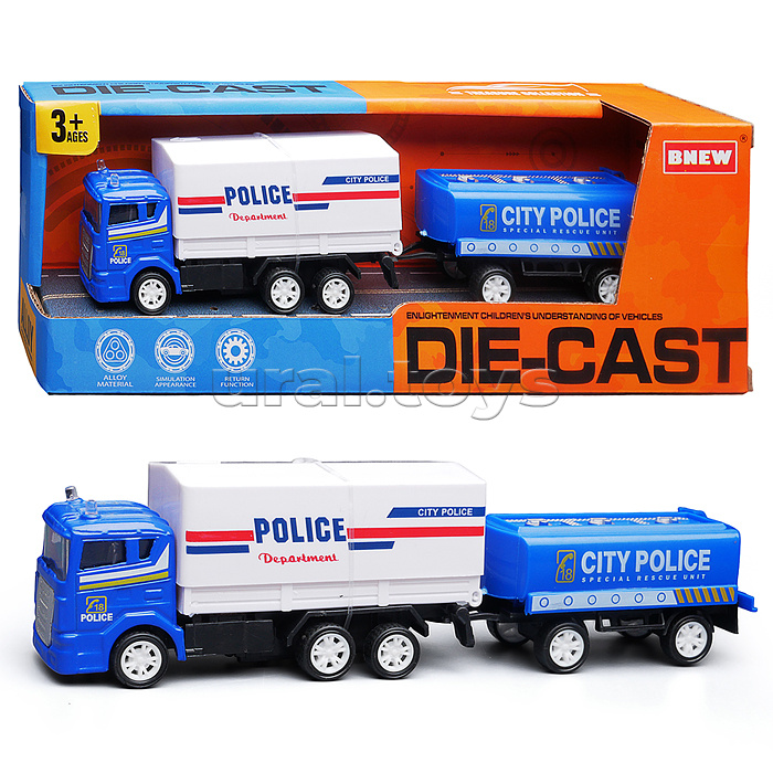 Машина "Полиция города" металл, в коробке