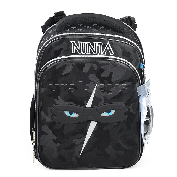 Рюкзак "Premier. Ninja" школьный жесткий 37x28x18 см (17 л) вес 1000 г, 2 отделения на молнии для формата A4, 1 передний карман с органайзером, 2 боковых кармана сеточкой на резинке, эргономичная формоустойчивая вентилируемая спинка (евросетка) и мягкие S