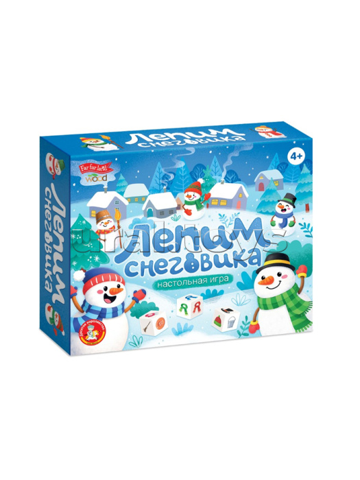 Настольная игра деревянная "Лепим снеговика" (28 фишки в коробке)