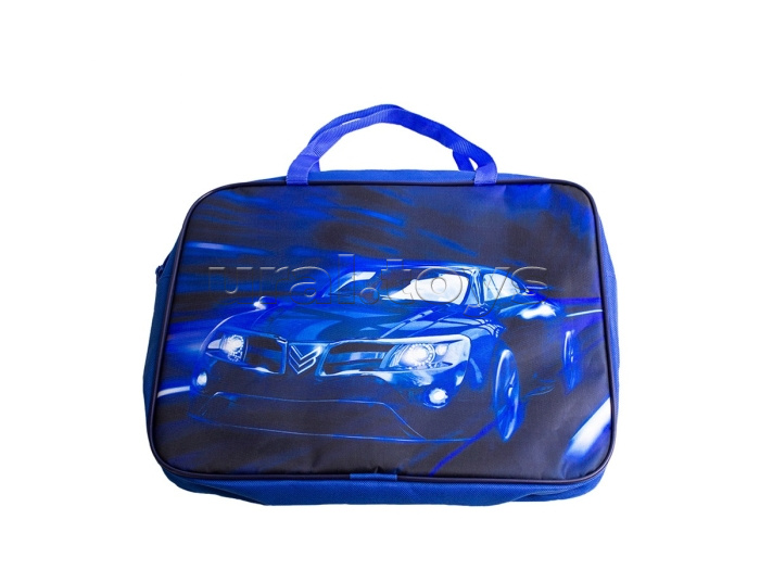 Папка школьника "Blur car" А4, 335х260х60 мм, с ручками, ткань с печатью