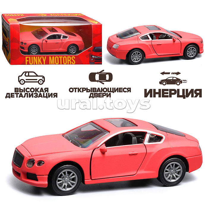 Красная инерционная машинка вид А die-cast , 1:32