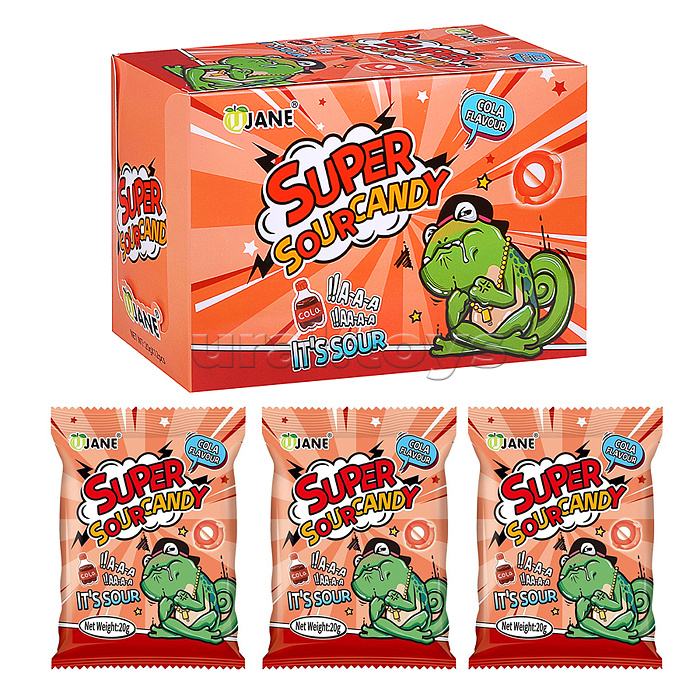 Леденцы кислые Sour Candy 20 г, в пластиковом пакете с подвесом, кола Леденцы кислые Sour Candy 20 г, в пластиковом пакете с подвесом, кола