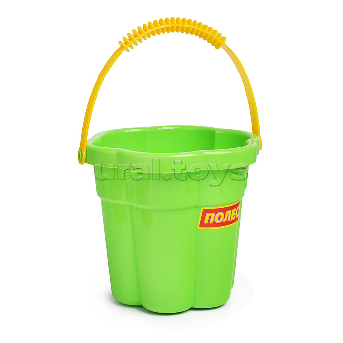 Набор №318: ведро-цветок среднее №3, лопатка №5, формочки (мамонт + динозавр №1 + динозавр №2)