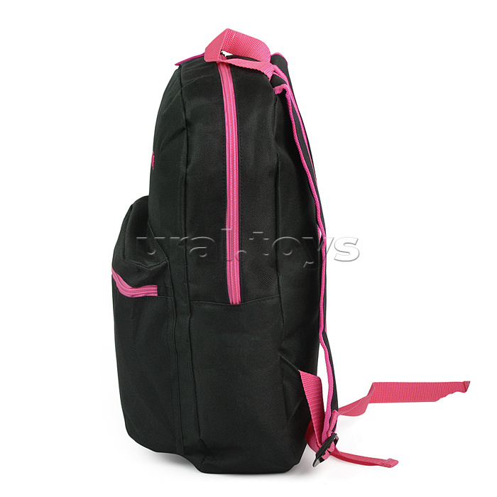 Рюкзак "Black" подростковый 40x29x17 см (14 л) 250 г, 1 отделение на молнии, 1 передний карман, черный с розовым Рюкзак "Black" подростковый 40x29x17 см (14 л) 250 г, 1 отделение на молнии, 1 передний карман, черный с розовым