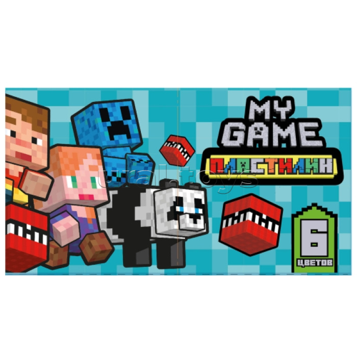 Пластилин 6 цветов "My Game" 120 гр, стека пластиковая, в термоусадке, картонная упаковка