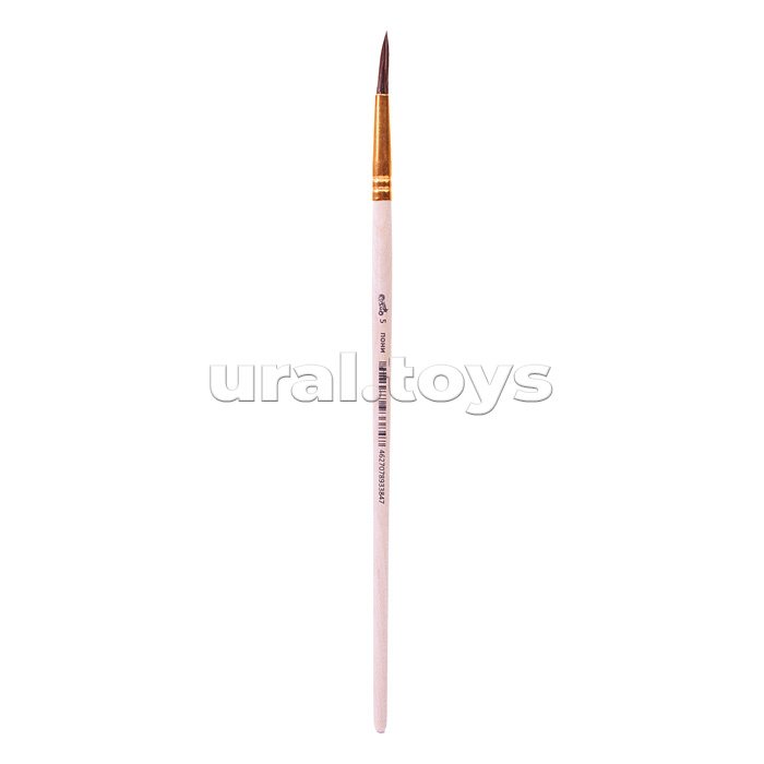 Кисть живописная "Cosmo" пони № 05 круглая, индивидуальная маркировка, деревянная ручка