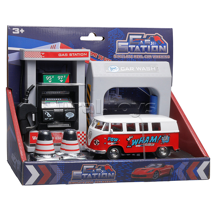 Набор машин "Автобусная заправка"  вкоробке