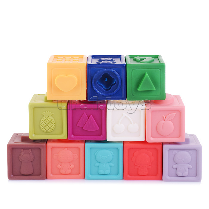 Набор тактильных кубиков, в коробке