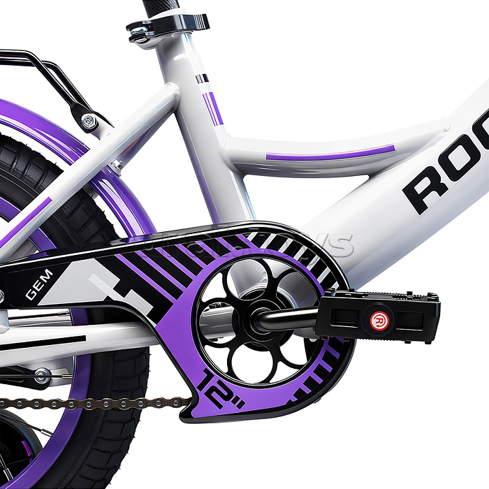 Велосипед 12" Rocket Gem, цвет белый/фиолетовый