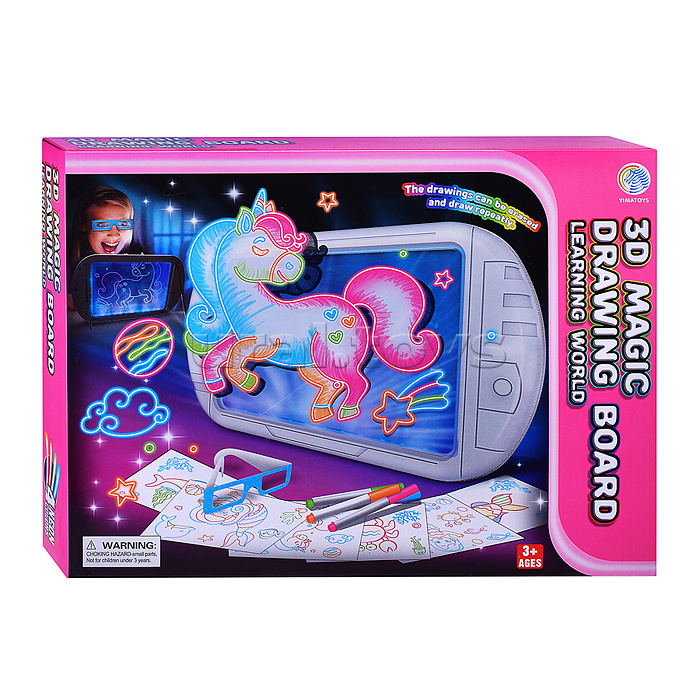 Доска для рисования "Единорог 3D" в коробке