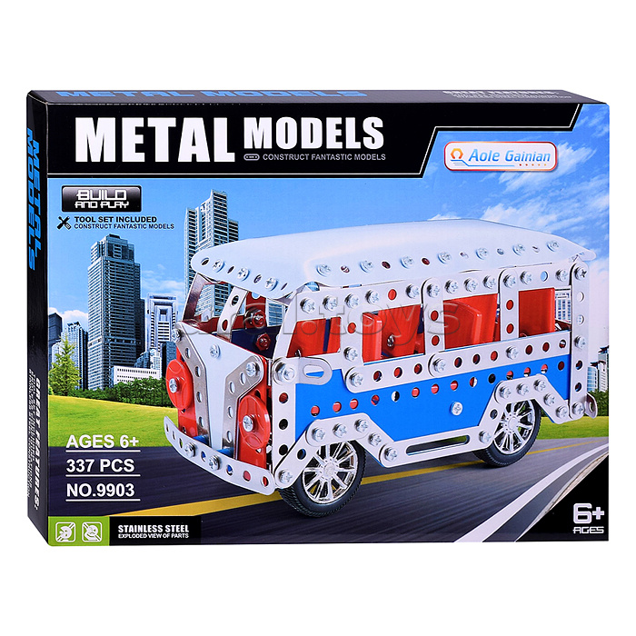 Конструктор "Миниавтобус" (337 дет.) металл, в коробке