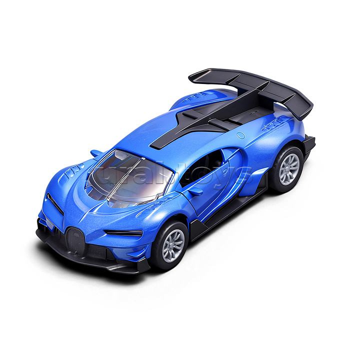 Синяя инерционная машинка спорт die-cast , 1:32