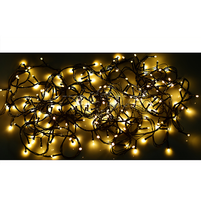 Электрогирлянда светодиодная 10 м, 200 ламп, теплый