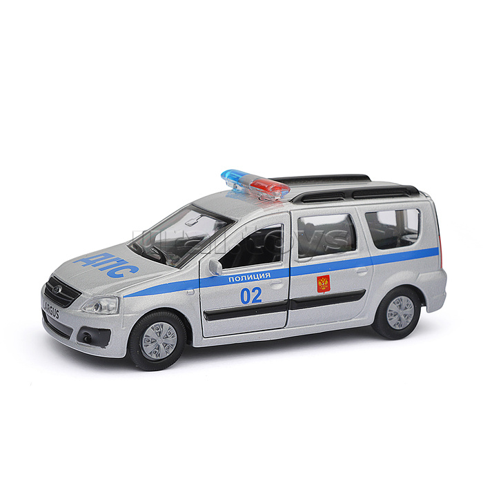 Машина металл LADA Largus Полиция 12 см, (откр. дв., багаж.,) инерц., в коробке