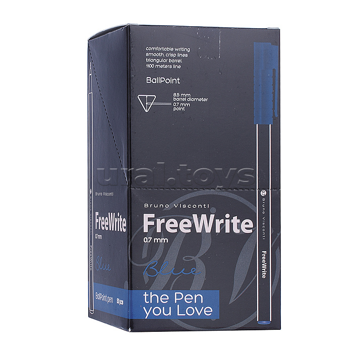 Ручка "FreeWrite Black" шариковая 0.7 мм, синяя