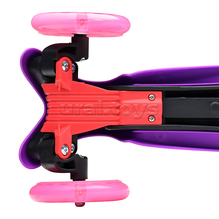 Самокат 3-х колесный ROCKET,колеса PU со светом, светящаяся стойка, ABEC 7, фиолетовый