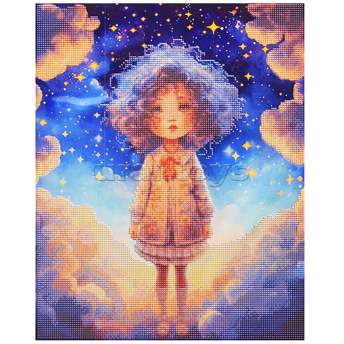 Алмазная мозаика 40х50 "В мире снов" с подр.,с частичн. заполн. (30цв)