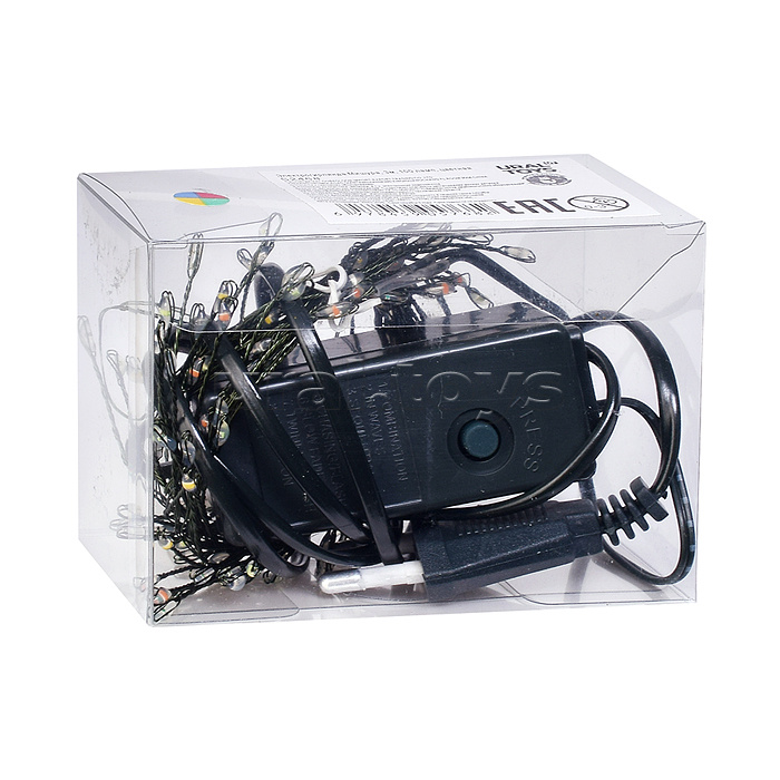 Электрогирлянда Мишура, 6м, 200 ламп, цветная, зеленый провод