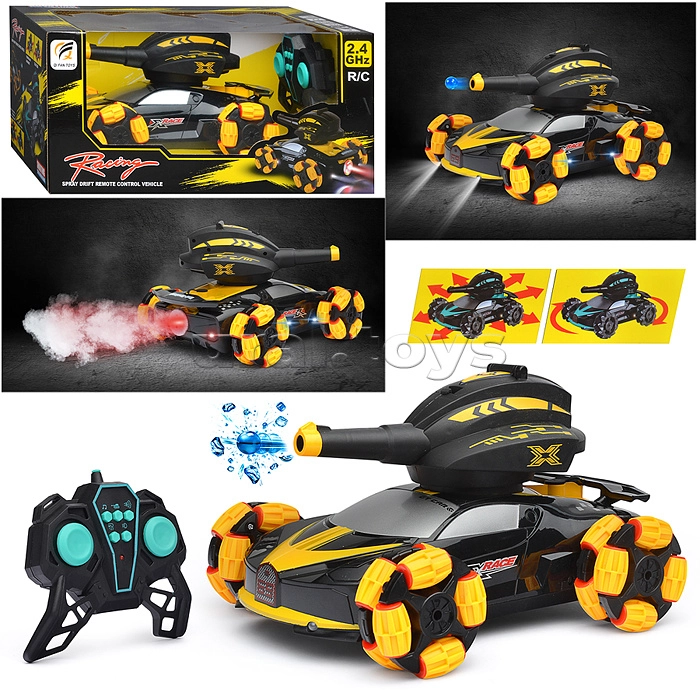 Машина "Торнадо-1" с пушкой и паром, на р/у 27 MHz, в коробке, 465542 ...