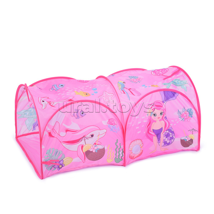 Палатка "Приключения русалки", розовая в сумке