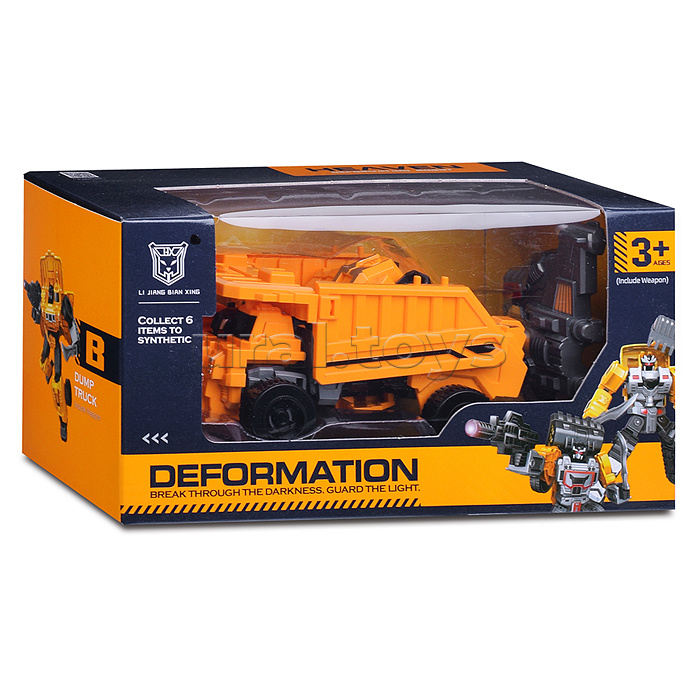 Робот трансформирующийся в "Белаз" в коробке (желтый)