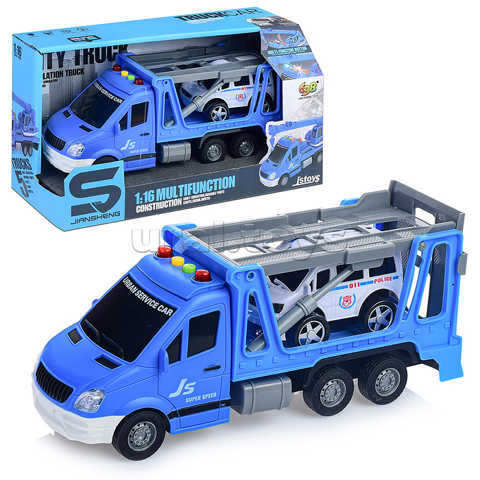 Машина "Сервисная служба" синий, на батарейках, в коробке