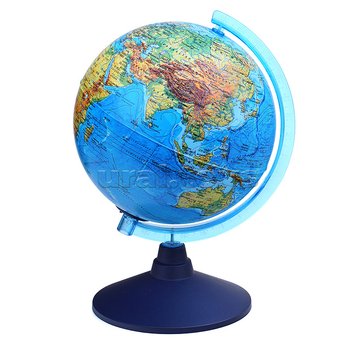 Интерактивный глобус Земли физико-политический 210 мм. с подсветкой от батареек