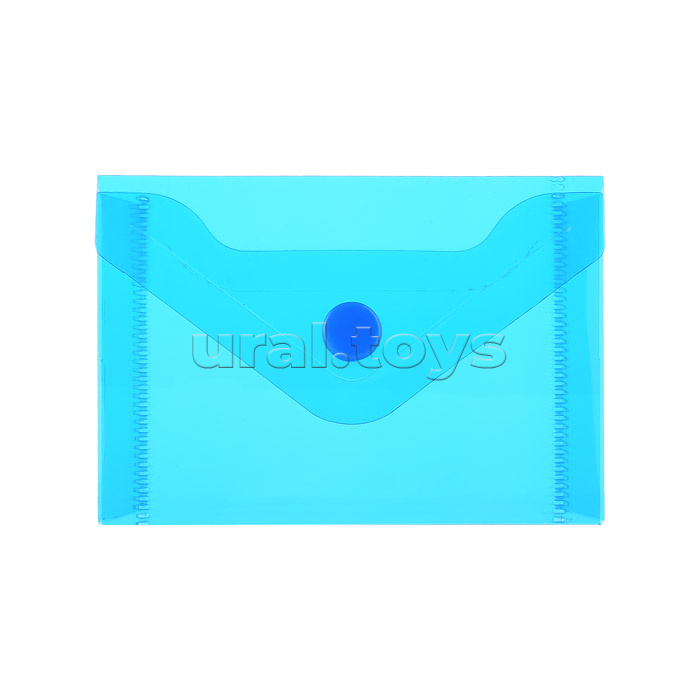 Папка-конверт на кнопке A7 (105x74 мм) 180 мкм, полупрозрачная ассорти (полупрозрачная, красная, синяя, зеленая, желтая)