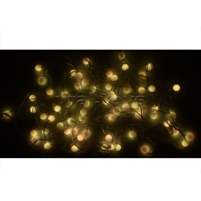 Электрогирлянда светодиодная "Шарики" (10м, 66 ламп, цвет: синий, розовый, желтый)