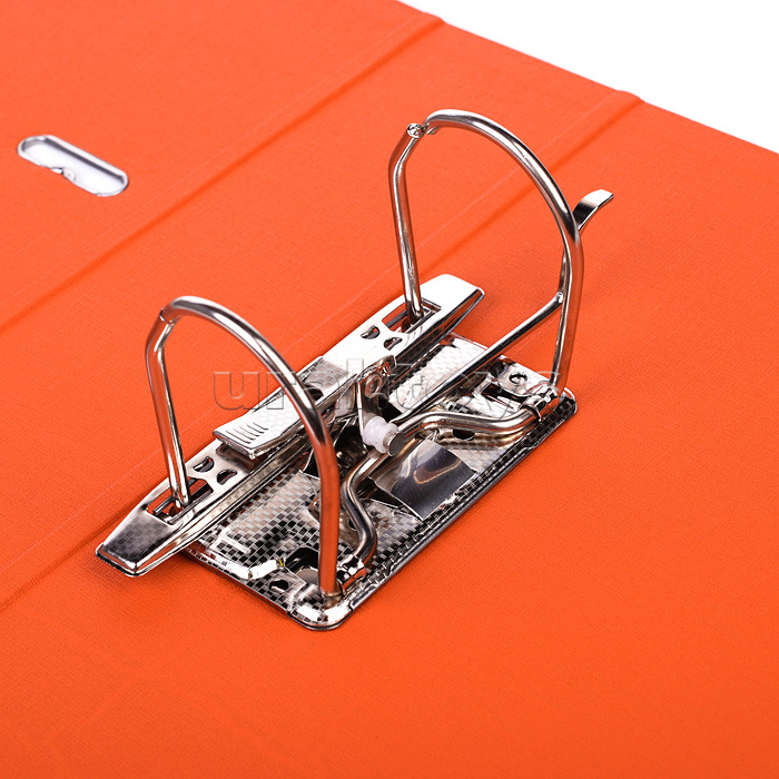 Папка с арочным механизмом A4 75 мм PP двусторонний разобранная, металлическая окантовка, запечатка форзаца, наварной карман с этикеткой, оранжевая