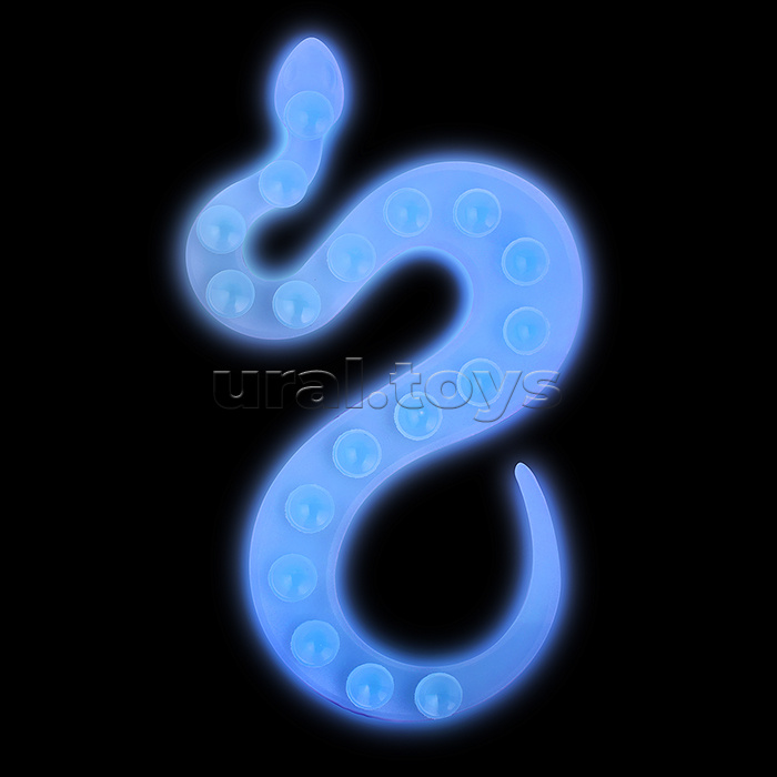 Игрушка - Антистресс "SquidoPop" (Сквидопоп) Змейка, светится в темноте