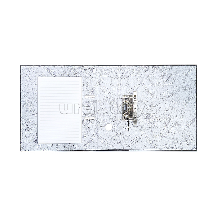 Папка с арочным механизмом "Attomex" A4 75 мм мраморная картонная разобранная, корешок из PVC, наварной карман с этикеткой, металлическая окантовка, запечатка форзаца, запечатка форзаца, черная