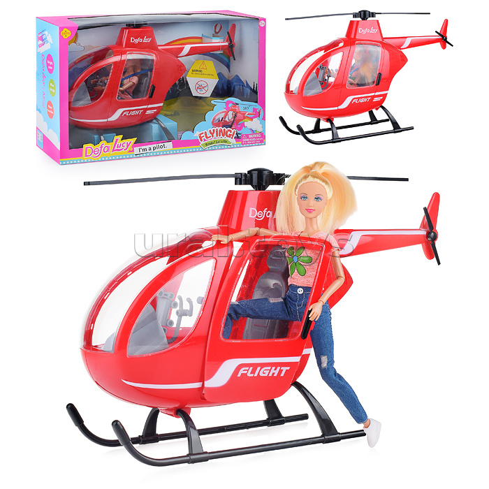 Вертолет с куклой, в коробке